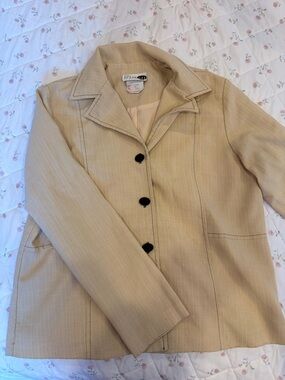 Classic Beige Women's Blazer Jacket - Vintage